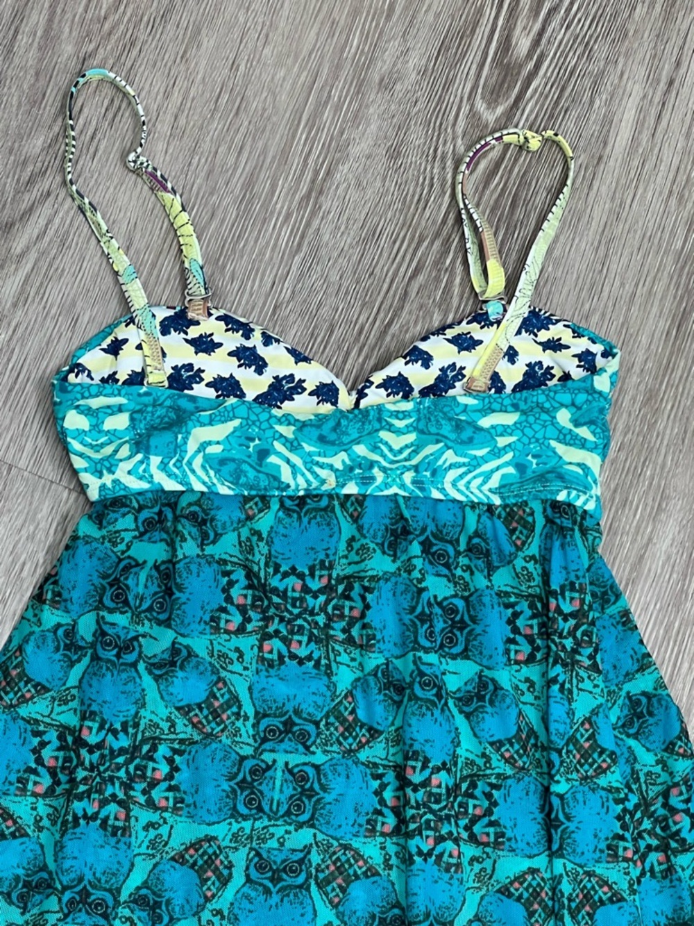 Maaji Chimera Maxi Cover Up Dress Owl Mixed Print Bustier Boho Resort - Picture 4 of 6
